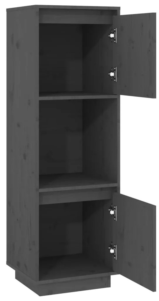 vidaXL Ντουλάπι Ψηλό Γκρι 38 x 35 x 117 εκ. από Μασίφ Ξύλο Πεύκου