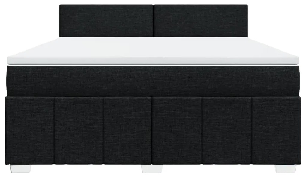 vidaXL Κρεβάτι Boxspring με Στρώμα Μαύρο 180x200 εκ. Υφασμάτινο