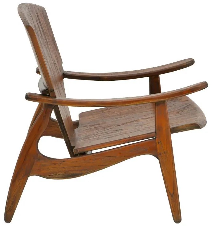 Πολυθρόνα Brazin καρυδί teak ξύλο 72x71x77εκ 72x71x77 εκ.