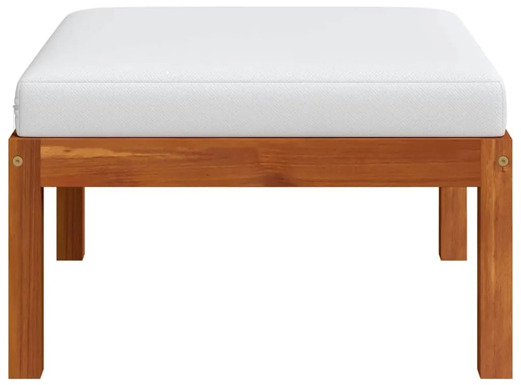 vidaXL Υποπόδιο Κήπου από Μασίφ Ξύλο Ακακίας με Μαξιλάρι