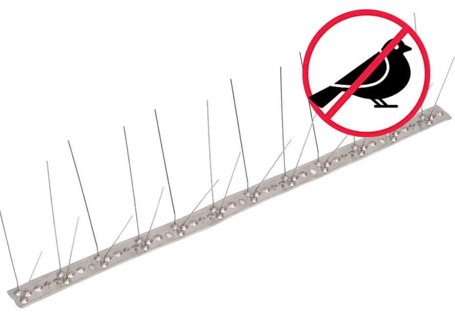 vidaXL Απωθητικές Ακίδες Περιστεριών 4 Σειρών Σετ των 20 10μ Αν.Ατσάλι