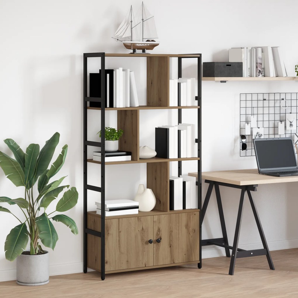 vidaXL Ράφι Βιβλίων artisan δρυς 80 x 30 x 155.5 εκ Επεξεργασμένο ξύλο