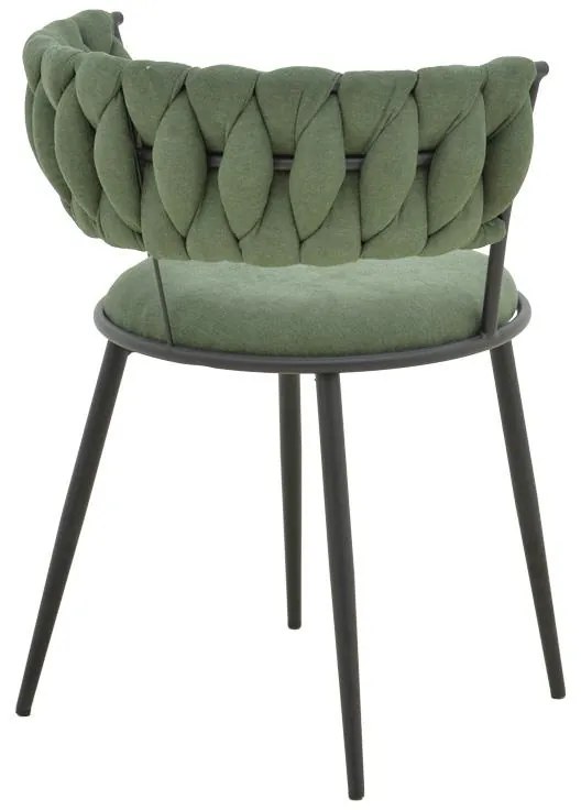 Καρέκλα Πολυθρόνα Alkia I ύφασμα σε χακί απόχρωση- πόδι μαύρο μέταλλο 57x58.5x72εκ 2αδα 52x58.5x72 εκ.