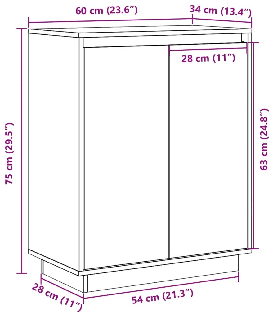 ΝΤΟΥΛΑΠΙ ΜΑΥΡΟ 60 X 34 X 75 ΕΚ. ΑΠΟ ΜΑΣΙΦ ΞΥΛΟ ΠΕΥΚΟΥ 813349