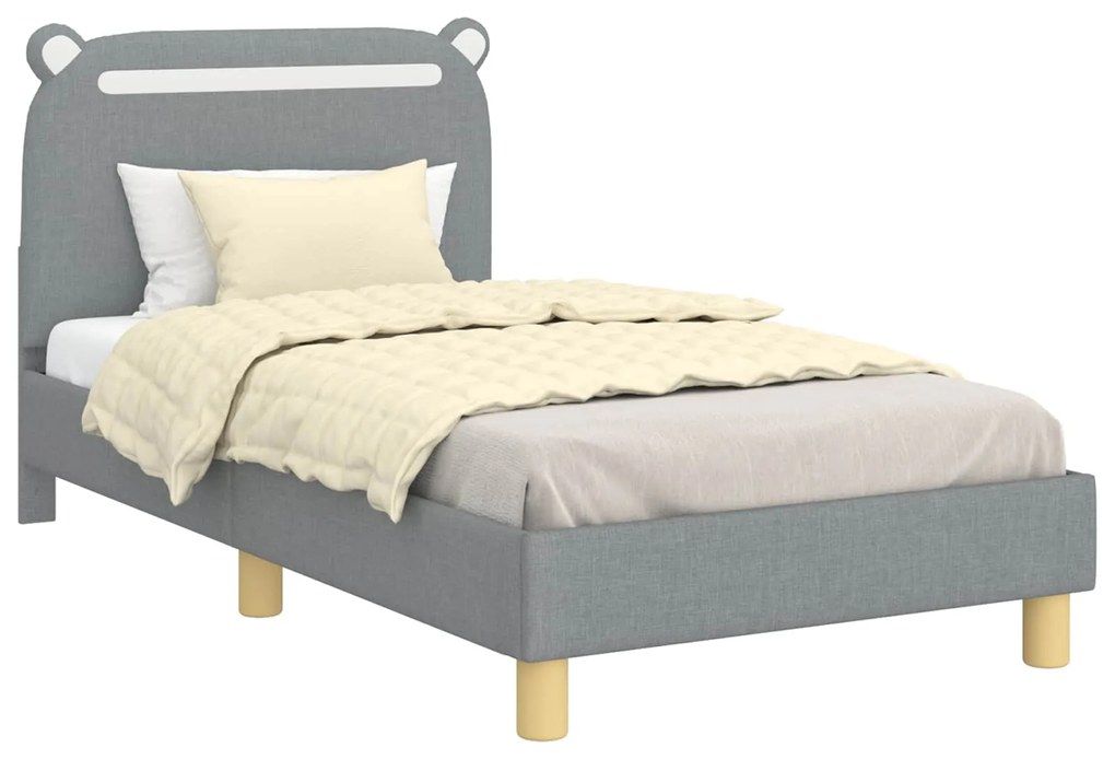 vidaXL Κρεβάτι Παιδικής Κρεβατοκάμαρας με Κεφαλάκι Ανοιχτό γκρι