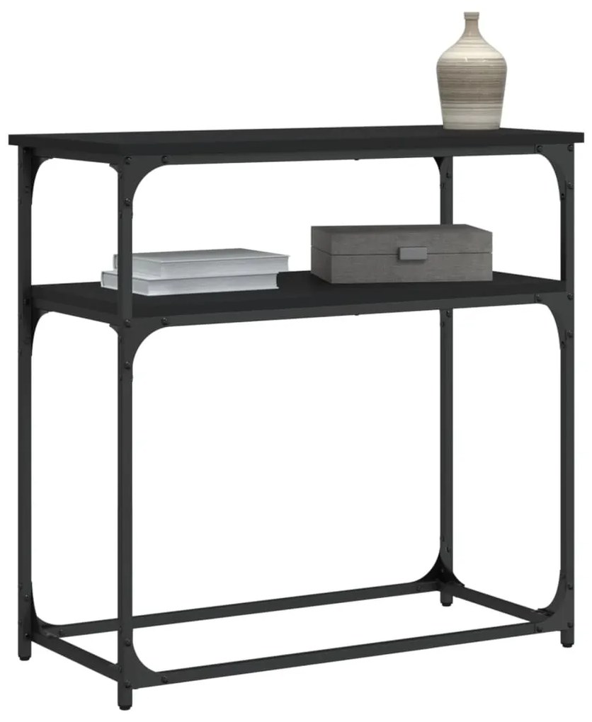 vidaXL Τραπέζι Κονσόλα Μαύρο 75 x 35,5 x 75 εκ. από Επεξεργ. Ξύλο