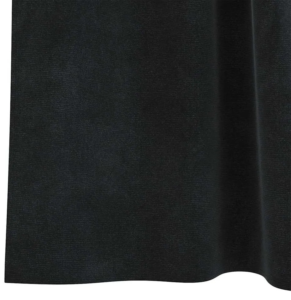 vidaXL Κουρτίνες με κουρτίνες 2 pcs Μαύρο 140 x 140 cm Βελούδο