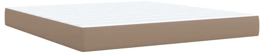 vidaXL Κρεβάτι Boxspring με Στρώμα Καπουτσίνο 180x200 εκ. Συνθ. Δέρμα