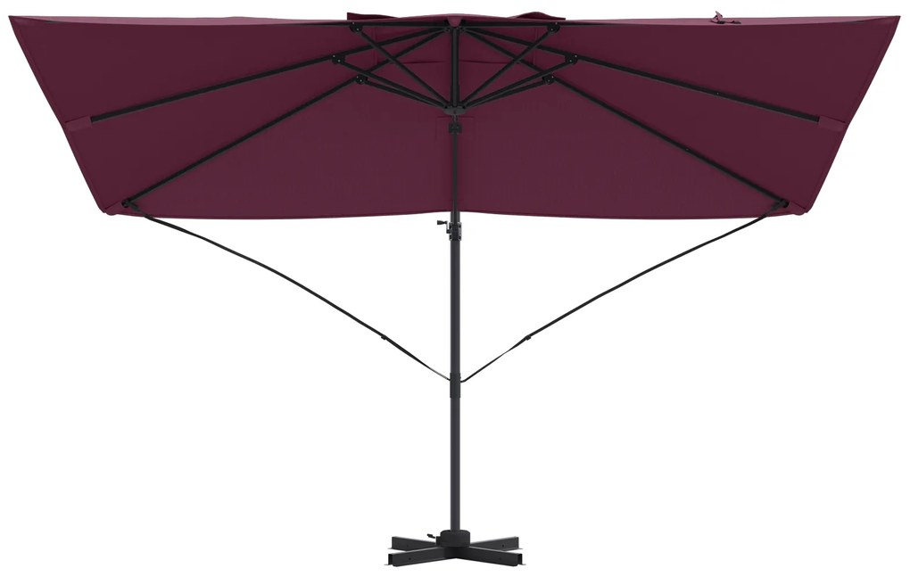 vidaXL Κάντιλερ Ρόμα Παράσολ Μπορντώ Κόκκινο 352x251x260 εκ. Αλουμίνιο