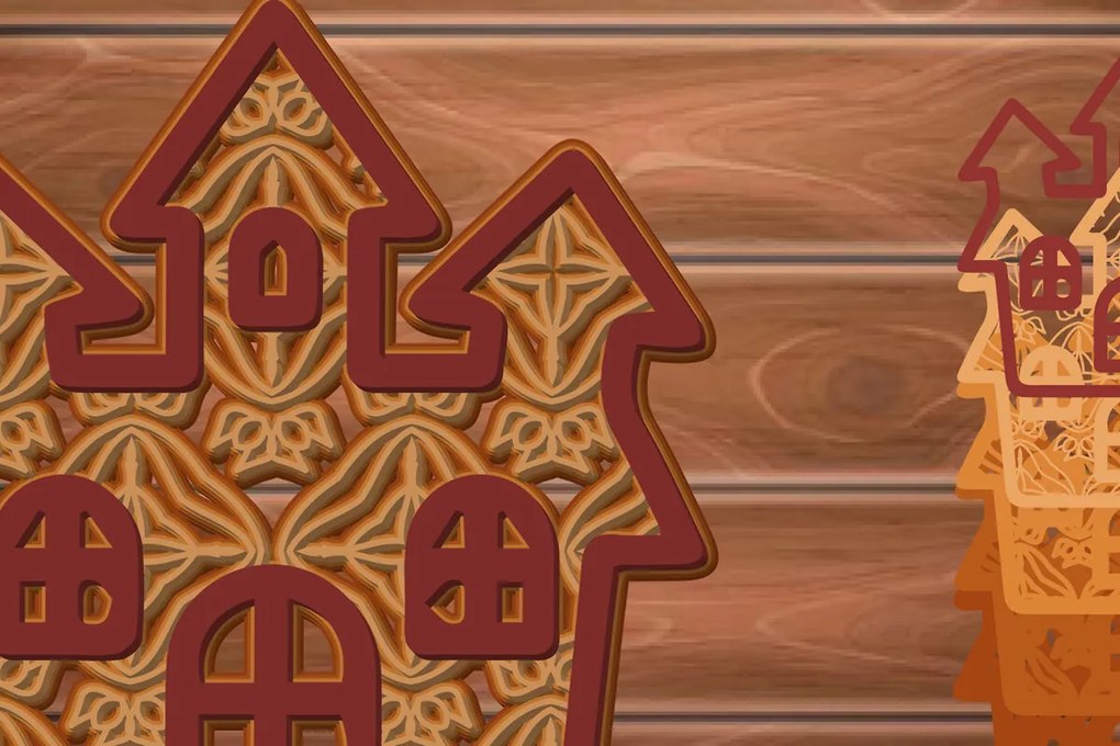 Intra απο ξύλο plywood  Χρώμα wenge 3mm-4mm πάχος - Halloween Home Multi Layer Frame Δίασταση 20x25 cm INTRAFABR-77093459