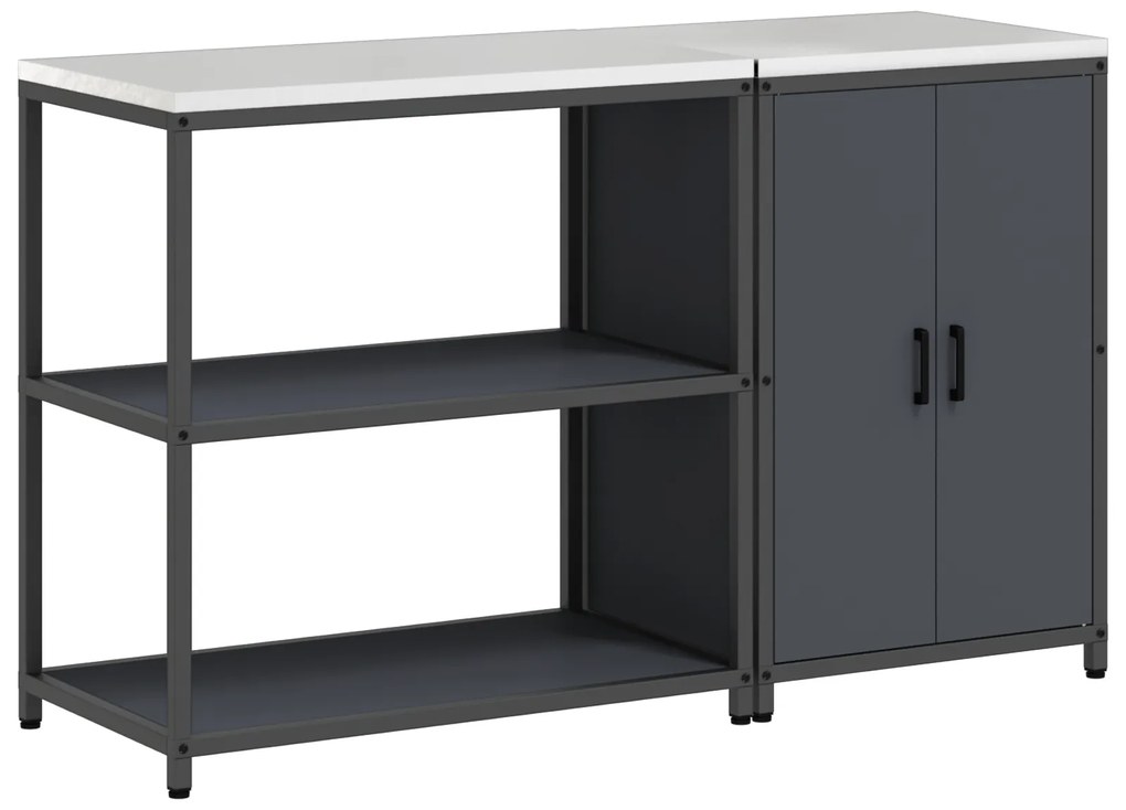 vidaXL Σετ Αποθήκευσης Κουζίνας 2 pcs Ανθρακί 150 x 50 x 92 εκ.