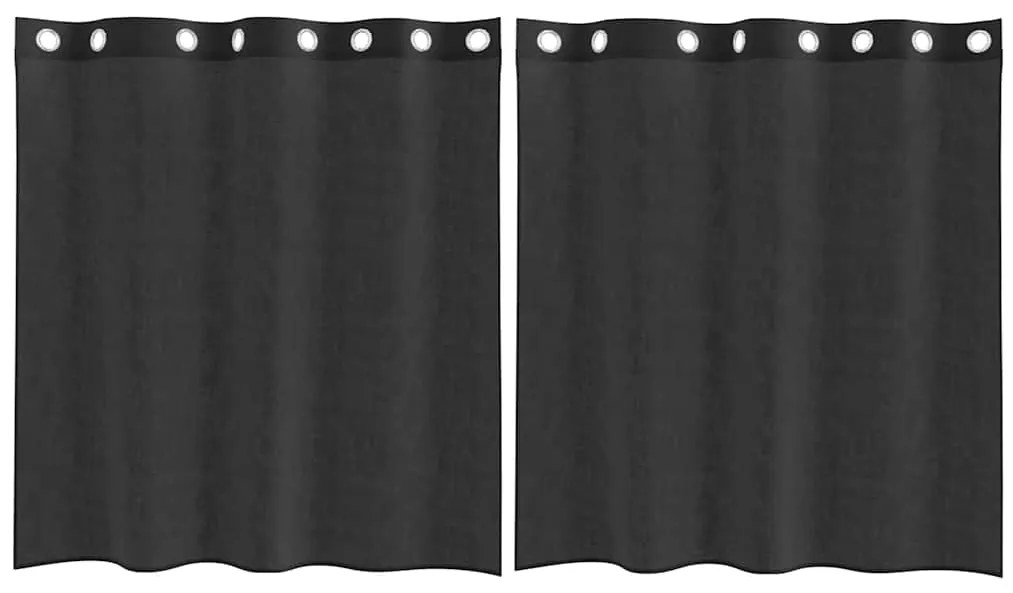 vidaXL Κουρτίνες Voile με ροδέλες 2 τεμάχια Μαύρο 140x140 εκ.
