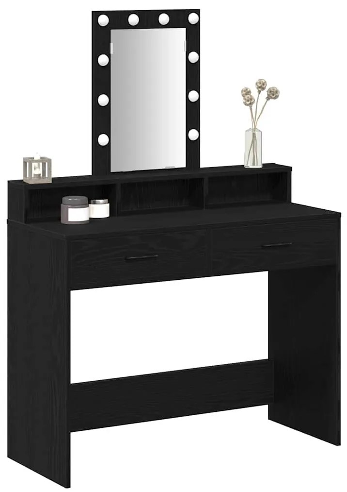 vidaXL Τραπέζι περιποίησης Μαύρο 100 x 41 x 140 εκ. Επεξεργασμένο ξύλο