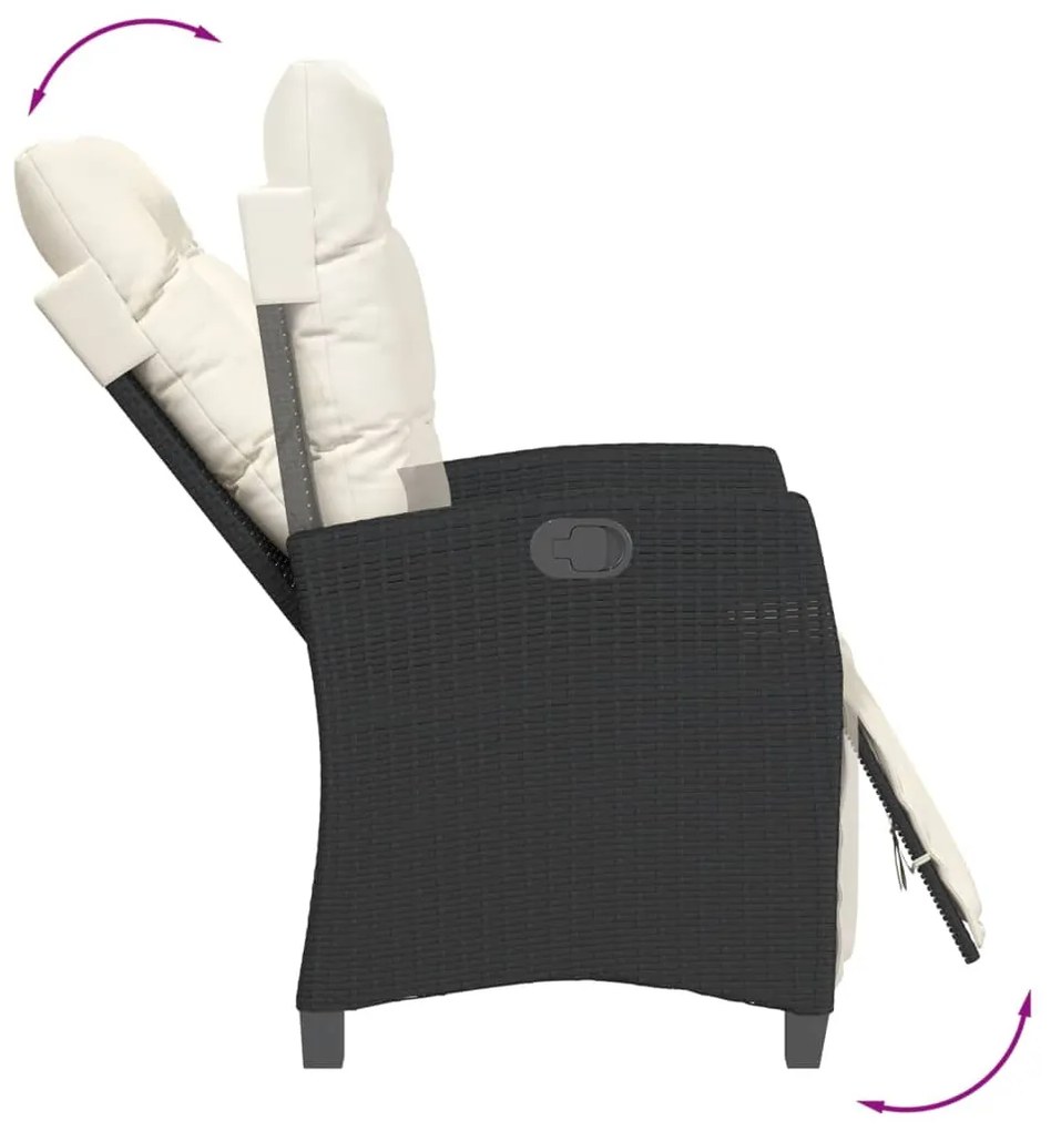 Σετ Τραπεζαρίας Κήπου 7 Τεμ. Μαύρο Συνθετικό Ρατάν με Μαξιλάρια 3212958