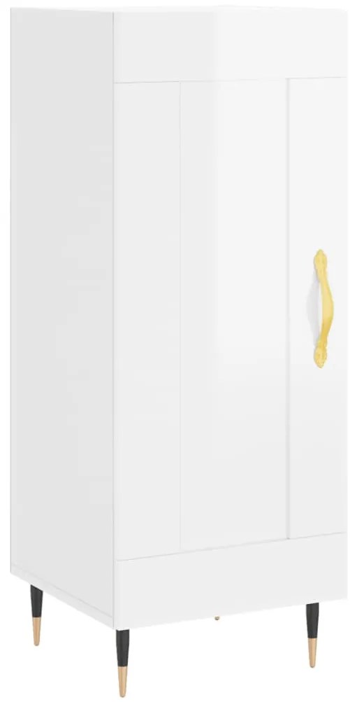 vidaXL Ντουλάπι Γυαλιστερό Λευκό 34,5x34x90 εκ. Επεξεργασμένο Ξύλο