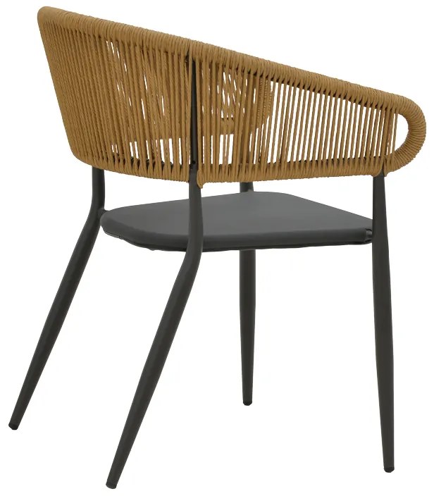 Πολυθρόνα κήπου Raven pakoworld rattan μπεζ-ανθρακί 57x62x78εκ - 291-000003