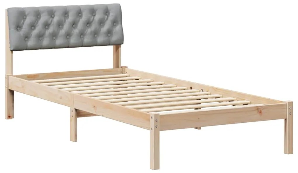 vidaXL Σκελετός Κρεβατιού Καφέ και ανοιχτό γκρι 90 x 190 cm