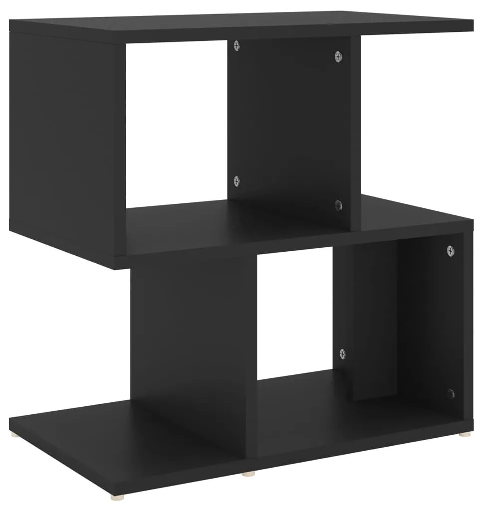 vidaXL Κομοδίνο Μαύρο 50 x 30 x 51,5 εκ. από Επεξ. Ξύλο