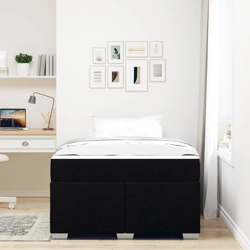 vidaXL Σκελετός Κρεβατιού Μαύρο 120 x 190 cm ύφασμα