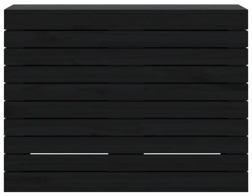 Καλάθι Ρούχων Μαύρο 88,5 x 44 x 66 εκ. από Μασίφ Ξύλο Πεύκου - Μαύρο