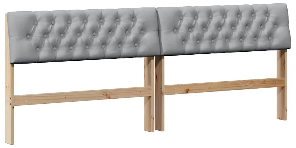 vidaXL Ταπετσαρισμένο κεφαλάρι Ανοιχτό γκρι 200 cm