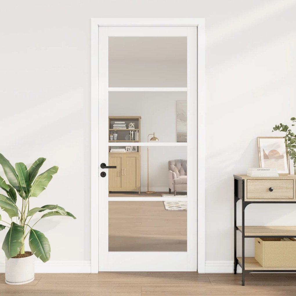vidaXL Εσωτερική Πόρτα με Γυαλί "ORKDAL" Λευκό 93x232x4 εκ.