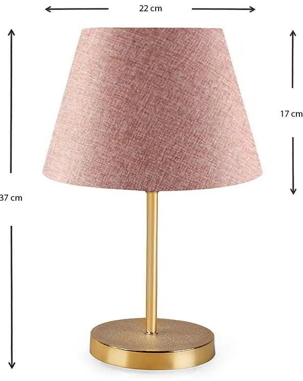 Φωτιστικό επιτραπέζιο Rosenthal Megapap ύφασμα/Pvc/χρώμιο χρώμα ροζ/χρυσό 22x17x37εκ.