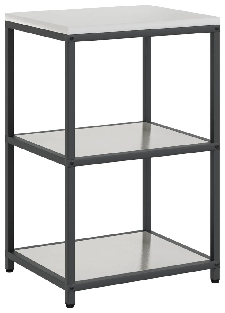 vidaXL Σετ Αποθήκευσης Κουζίνας με ράφι 2 pcs Ασημί 120 x 50 x 92 εκ.