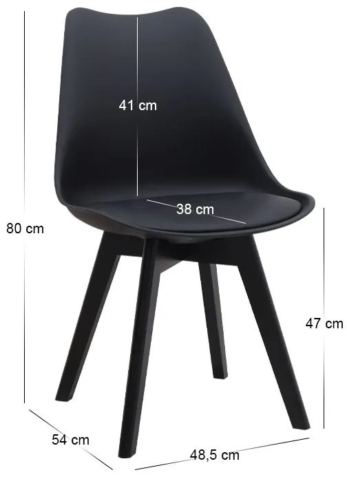 Σετ τραπεζαρία 5τμχ Roger - Viva Megapap Mdf - PP χρώμα ακακίας - μαύρο 120x70x75εκ.