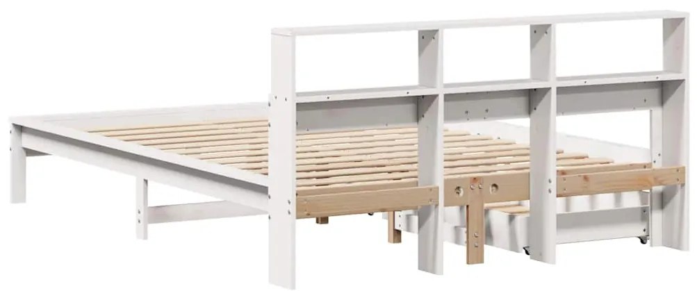 vidaXL Κρεβάτι Βιβλιοθήκη Χωρίς Στρώμα 150x200 εκ Μασίφ Ξύλο Πεύκου
