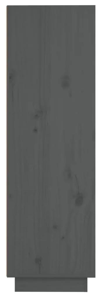 vidaXL Ντουλάπι Ψηλό Γκρι 37 x 34 x 110 εκ. από Μασίφ Ξύλο Πεύκου