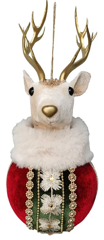 XMAS ROYAL DEER S ΤΑΡΑΝΔΟΣ FOAM ΒΕΛΟΥΔΟ ΠΟΛΥΧΡΩΜΟ 11x11xH24cm