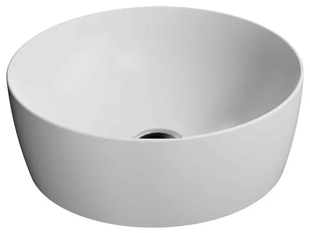 GSI Sand White Matt 9039-301 Πορσελάνινος Νιπτήρας Μπάνιου Επιτραπέζιος Διπλής Επισμάλτωσης Dualglaze ø40 cm