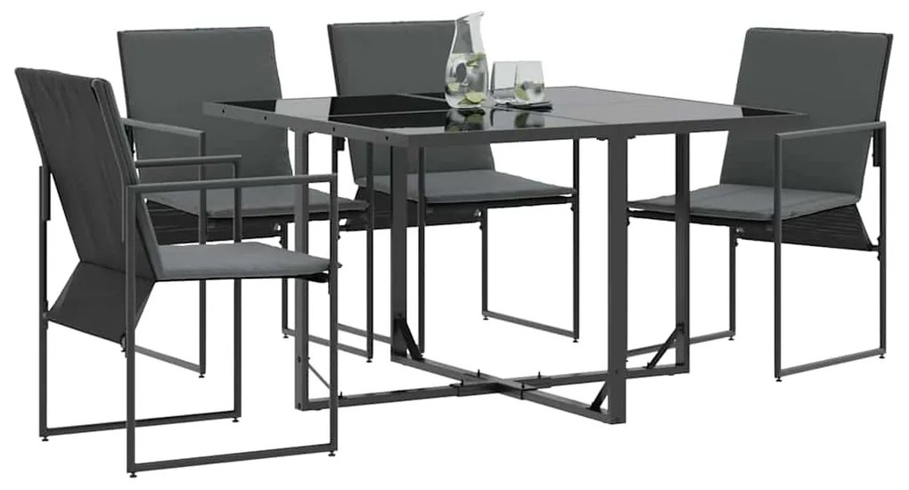 vidaXL Καρέκλες Κήπου 4 pcs Μαύρο και Ανθρακί 50.5 x 59 x 81.5 εκ.