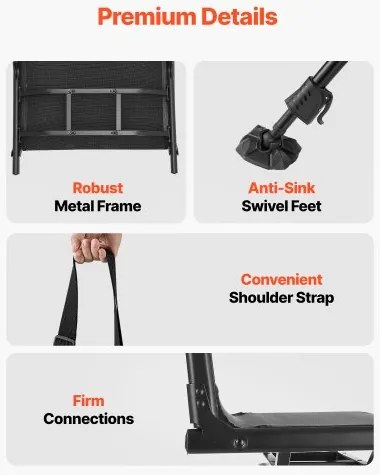 VEVOR Hunting Chair 360° Swivel Silent Folding Blind Chair with Adjustable Legs