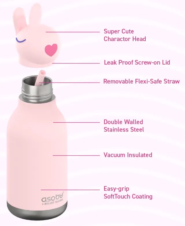 ΜΠΟΥΚΑΛΙ ΘΕΡΜΟΣ 460ml BESTIE RABBIT ASOBU