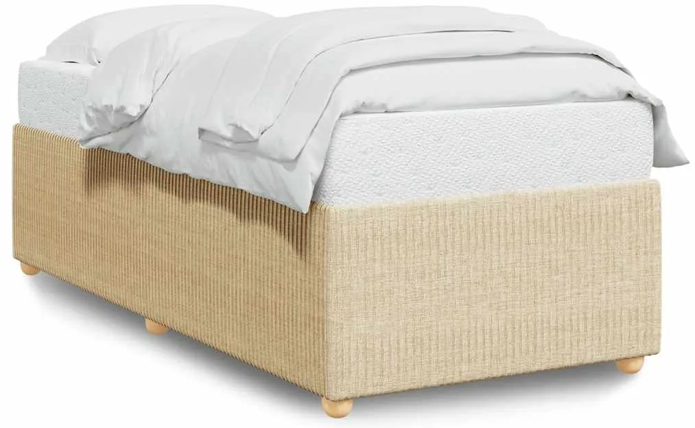 vidaXL Πλαίσιο κρεβατιού χωρίς στρώμα Κρέμα 80x200 cm Ύφασμα