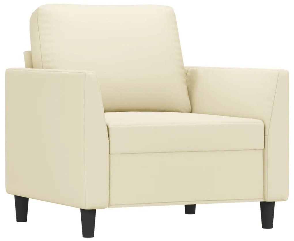 vidaXL Πολυθρόνα Κρεμ 60 εκ. Συνθετικό δέρμα