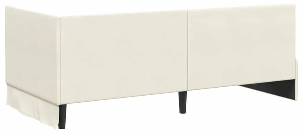 vidaXL Κρεβάτι Γωνίας με κεφαλάρι Κρεμ 90 x 190 cm Βελούδο