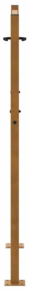 Πύλη κήπου 105x130 cm Σταυρός σχεδιασμού από διαβρωμένο χάλυβα - Καφέ