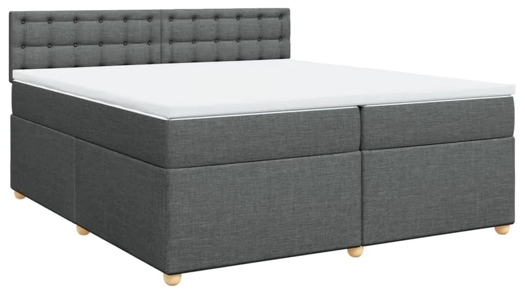 ΚΡΕΒΑΤΙ BOXSPRING ΜΕ ΣΤΡΩΜΑ ΣΚΟΥΡΟ ΓΚΡΙ 200X200 ΕΚ. ΥΦΑΣΜΑΤΙΝΟ 3286802