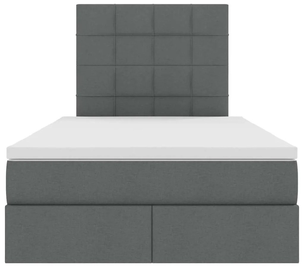 vidaXL Κρεβάτι με αποθηκευτικό χώρο και LED Σκούρο Γκρι 120 x 200 cm