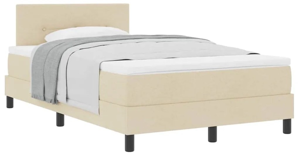 vidaXL Κρεβάτι box spring με στρώμα με στρώμα Κρεμ 120 x 190 cm ύφασμα