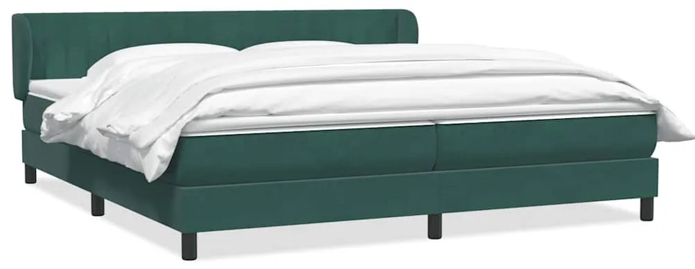 vidaXL Box Spring Κρεβάτι με στρώματα Σκούρο πράσινο Βελούδινο
