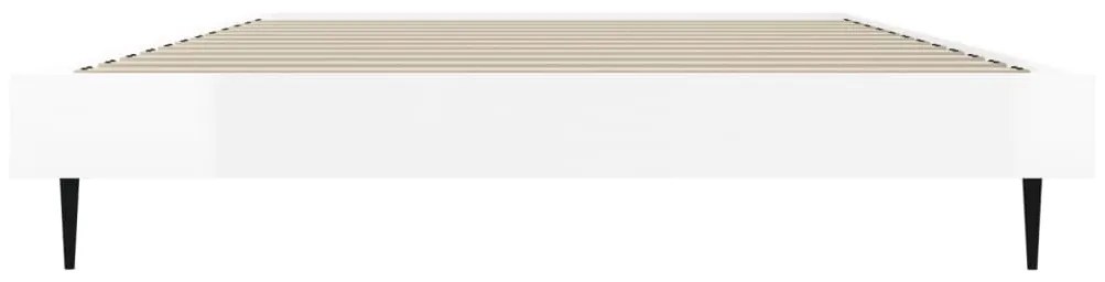 vidaXL Πλαίσιο Κρεβατιού Γυαλιστερό Λευκό 100x200 εκ Επεξεργ. Ξύλο