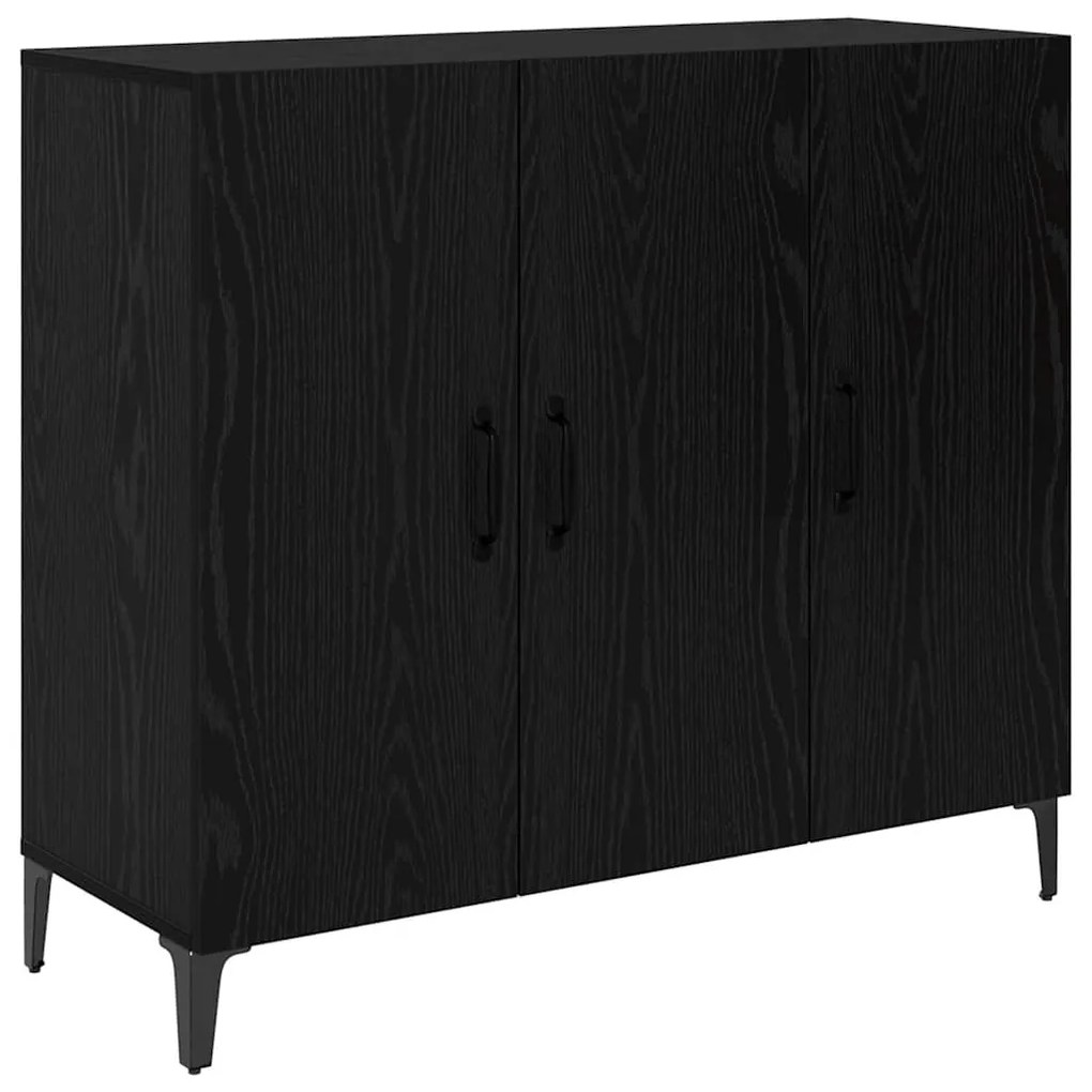 vidaXL Πλαϊνό γραφείο Μαύρη δρυς 34 x 90 x 80 εκ Επεξεργασμένο ξύλο