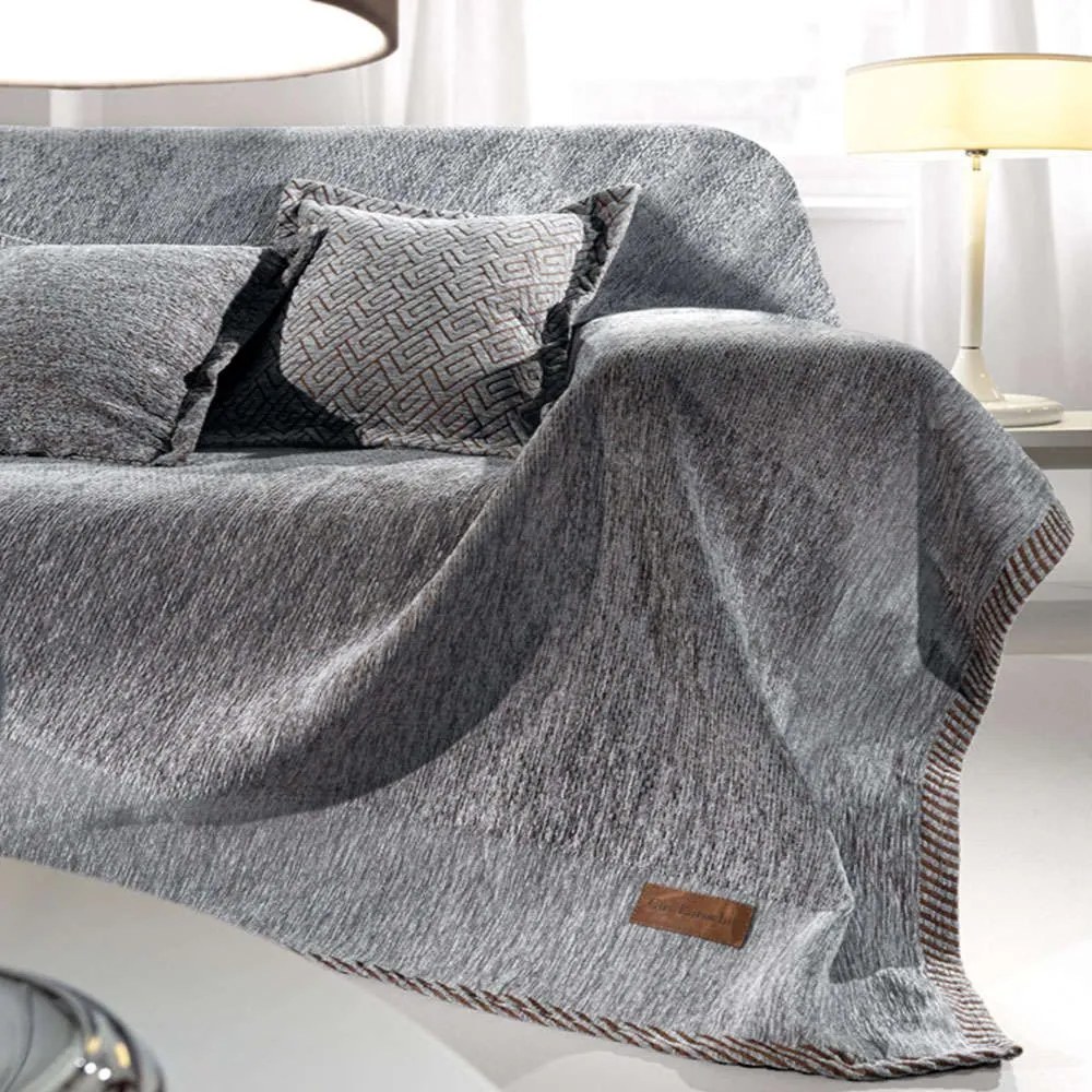 Ριχτάρι Piquet Grey Guy Laroche Πολυθρόνα 180x150cm Βαμβάκι-Ακρυλικό