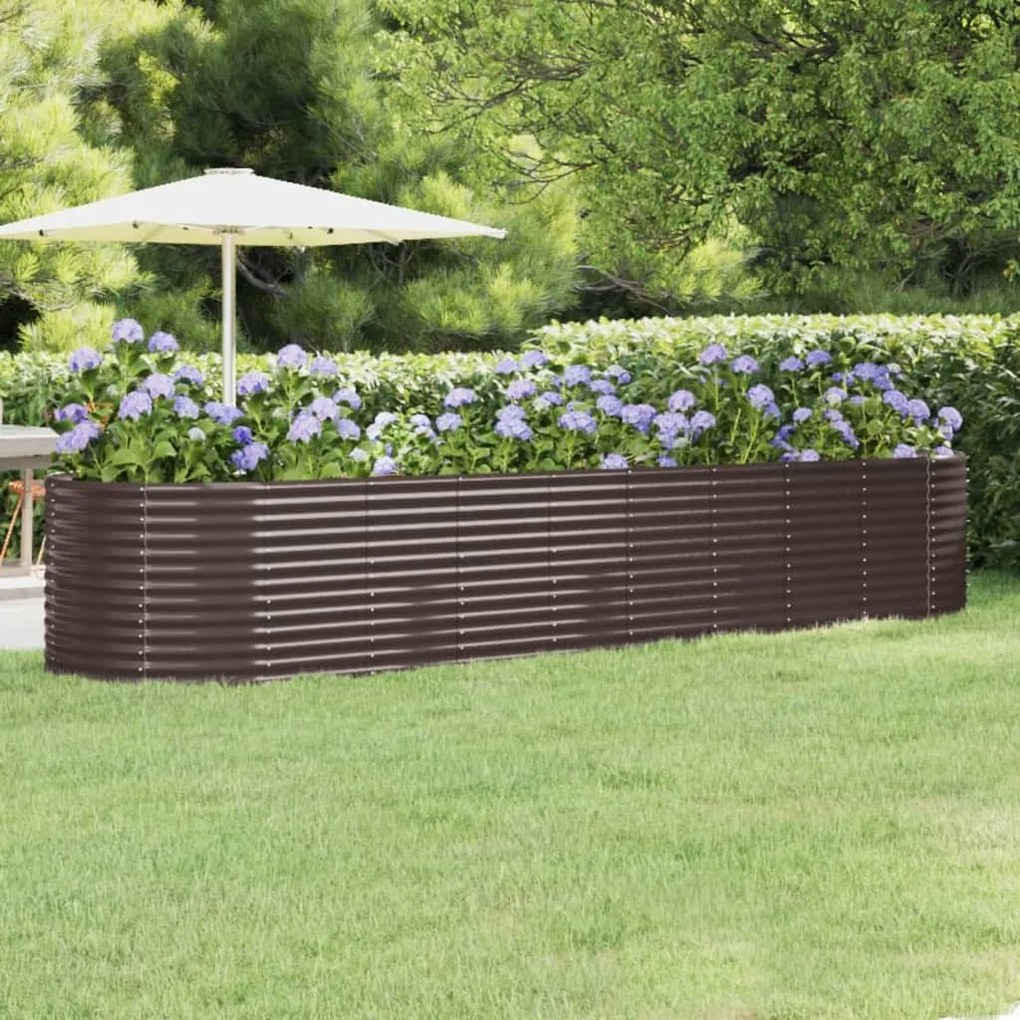 vidaXL Ζαρντινιέρα Καφέ 396x100x68εκ Γαλβανισμένος χάλυβας