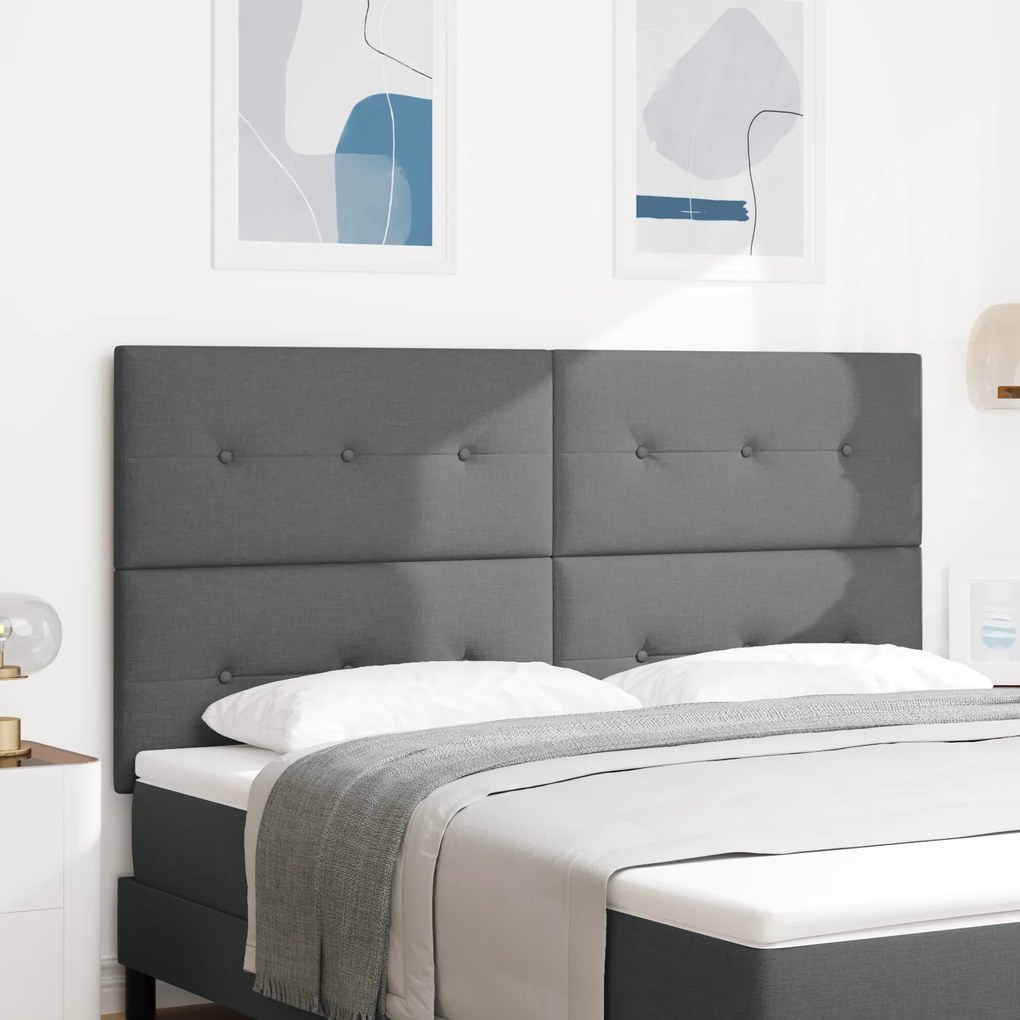 vidaXL Κεφαλάρι με κεφαλάρι Σκούρο γκρι 180 cm ύφασμα