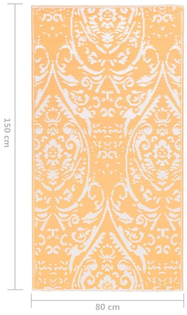 vidaXL χαλί εξωτερικού χώρου ARAKIL πορτοκαλί και λευκό 80x150 cm PP